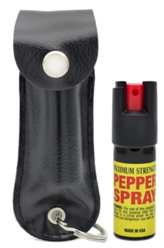 Mini Stun Gun and Pepper Spray Combo for Self Defense - Black