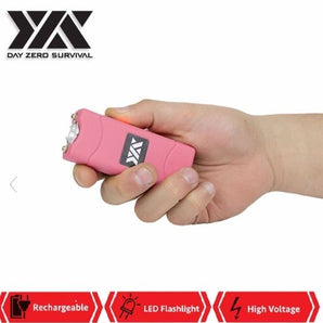 DZS ULTRA MINI PINK STUN GUN RECHARGEABLE WITH LED LIGHT, HOLSTER AND KEYRING - Safe At College