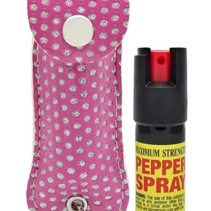 MINI STUN GUN AND PEPPER SPRAY COMBO FOR SELF DEFENSE - PINK BLING - Safe At College